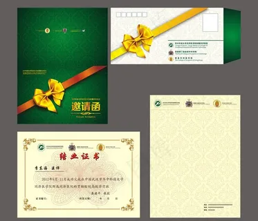 医院高档邀请函与信封信纸 设计