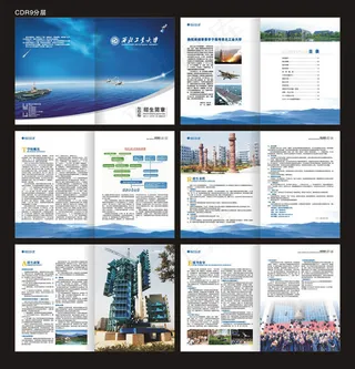 西北工业大学招生画册模板矢量素材