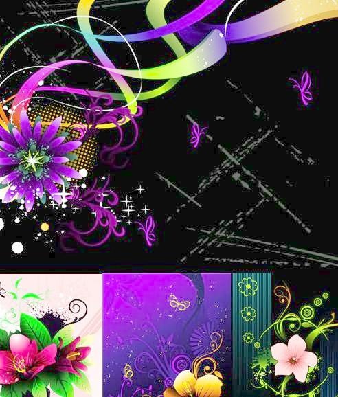 精美时尚花卉花朵矢量图eps,ai矢量模版下载