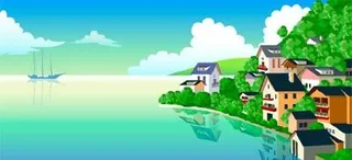 海边城市矢量素材