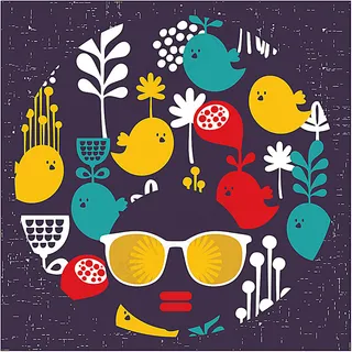 卡通小鸟与卡通美女 卡通小鸟与卡通美女