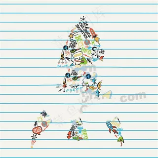 童趣拼图火箭矢量设计