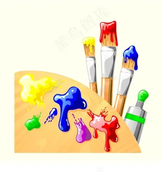绘画笔刷背景矢量素材