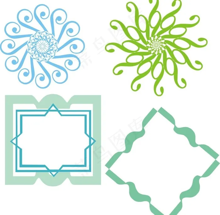 花纹 边框 圆纹 相框图片cdr矢量模版下载