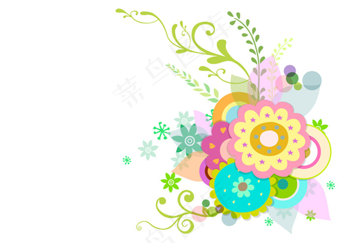 精美彩绘花纹矢量素材