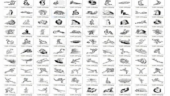 运动姿势手绘矢量图 标识图