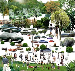 园林景观花草树林透视鸟瞰psd分层...