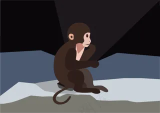 猴年猴子简洁扁平化海报元素