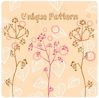 淡雅手绘植物背景矢量素材