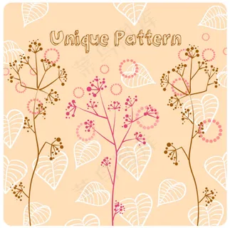 淡雅手绘植物背景矢量素材 淡雅手绘植物背景矢量素材