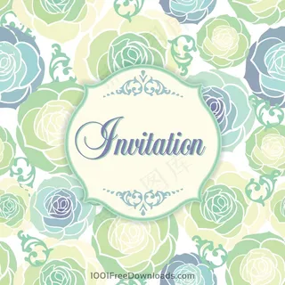 花背景邀请模板