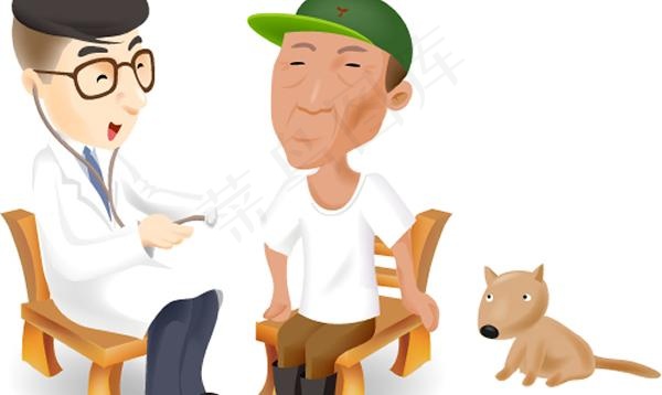 韩国卡通检查老人矢量图15