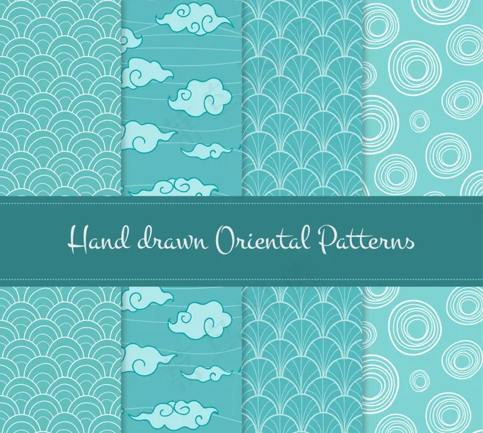 手绘东方图案集ai矢量模版下载