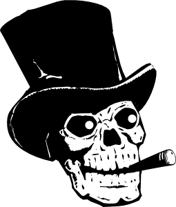 顶帽子和ccigar剪贴画的骷髅