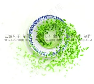 青花绿茶图片