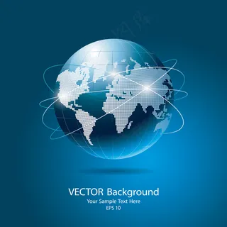 线条环绕科技地球