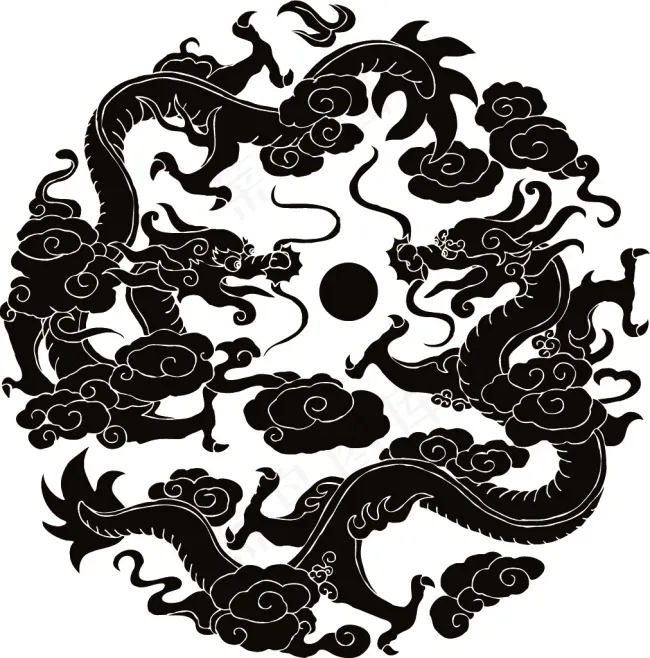 中国龙矢量素材ai矢量模版下载