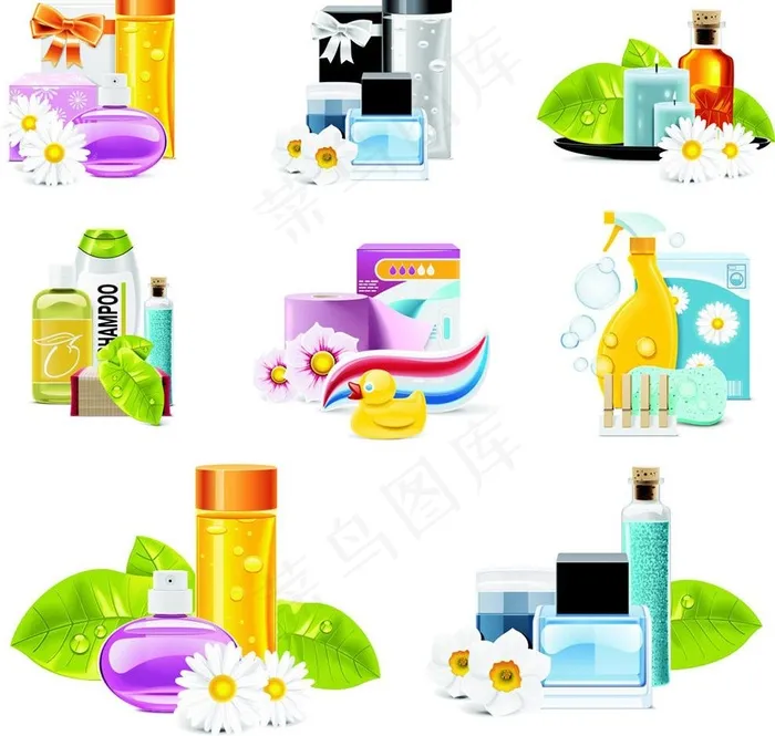 美容spa用品矢量图片