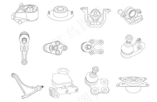 汽车配件平面图图片