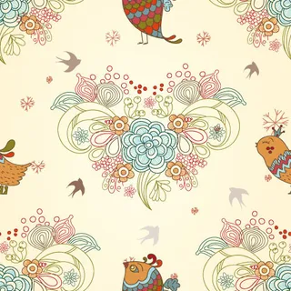 卡通爱情鸟图案03—矢量素材