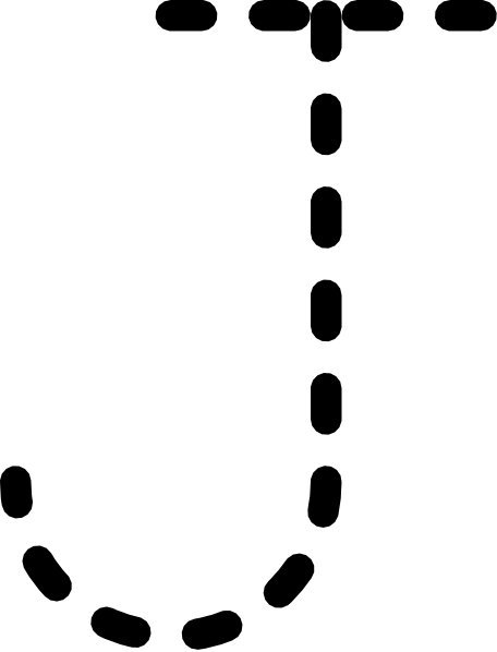字母表的字母J剪贴追踪