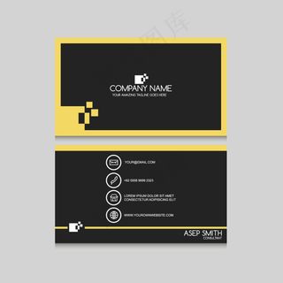 商业黄边名片设计