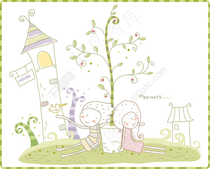 草地上的小情侶