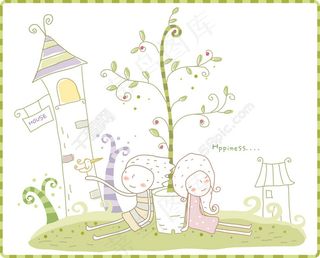 草地上的小情侶