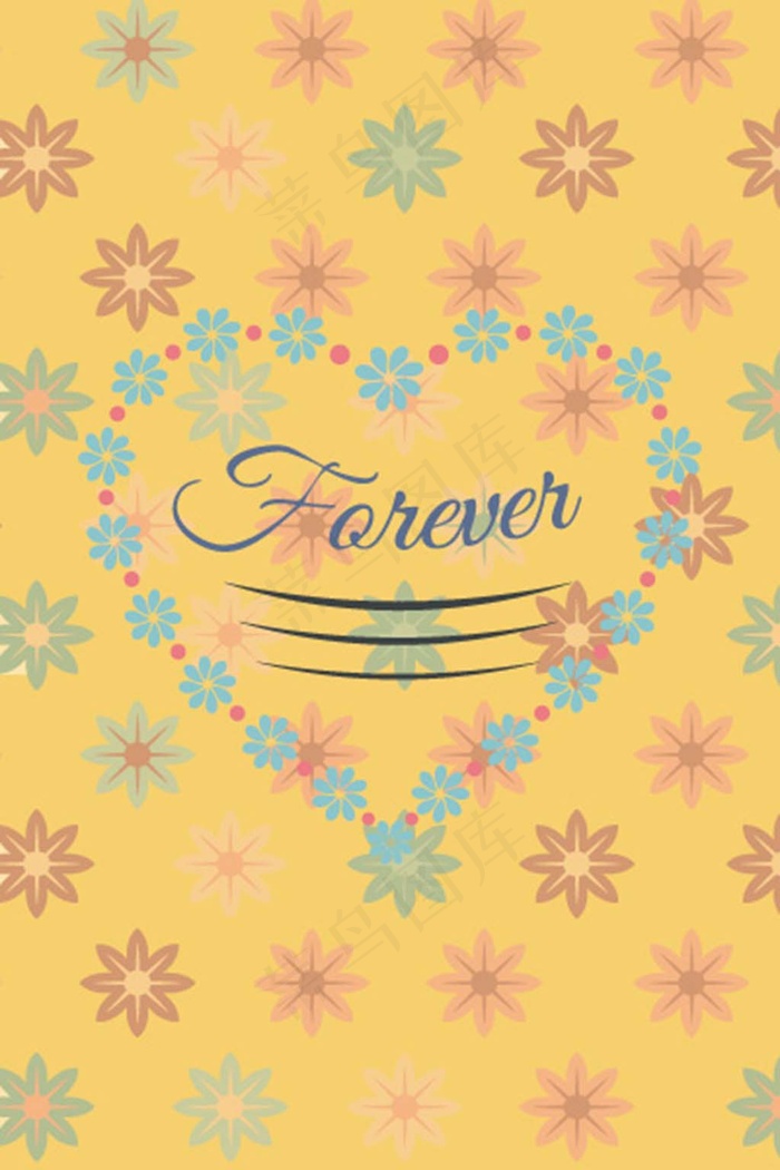 彩色花朵背景卡片模板下载