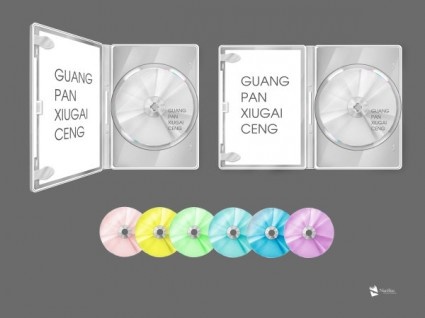 光盘盒和光盘文件PSD分层