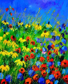 油画 花丛图片 油画 花丛图片