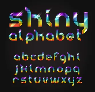 流光溢彩英文字母设计矢量素材