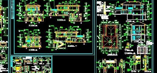 别墅建筑施工图(20x13)