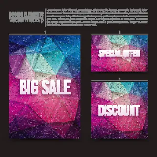 炫彩几何背景卡片