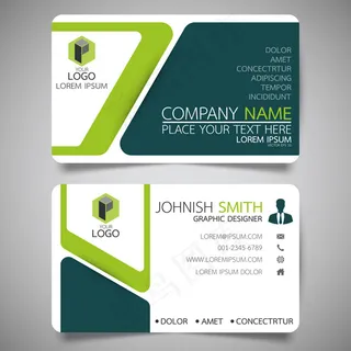 蓝色创意几何名片