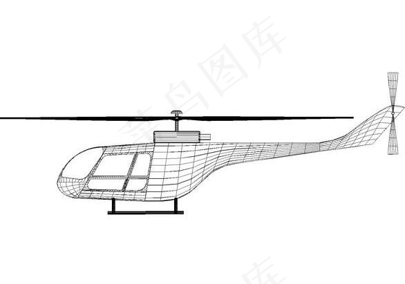 直升机的三维网格的工作