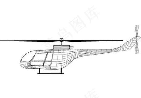 直升机的三维网格的工作
