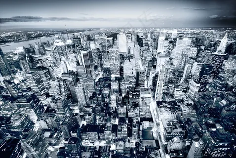 鸟瞰城市夜景 鸟瞰城市夜景
