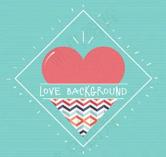水玉点爱心背景矢量素材