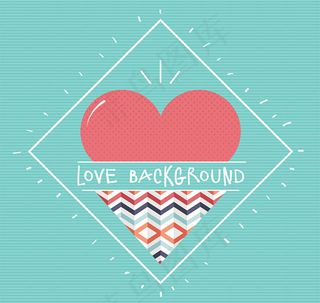 水玉点爱心背景矢量素材