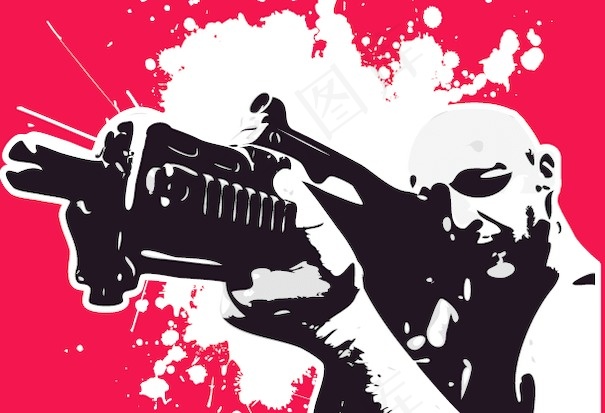 美国大兵射击人物矢量图