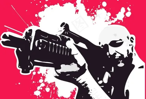 美国大兵射击人物矢量图