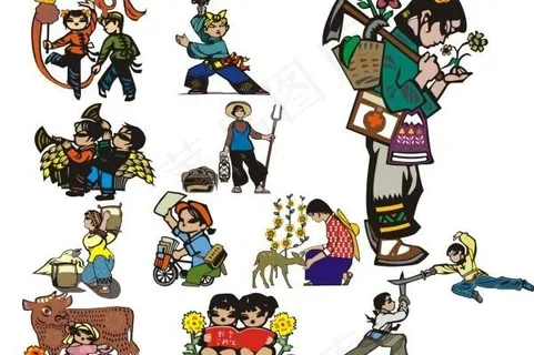 民间风格的风矢量素材