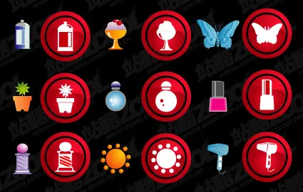 可爱的女性主题图标矢量素材eps,ai矢量模版下载