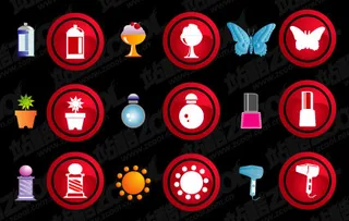 可爱的女性主题图标矢量素材