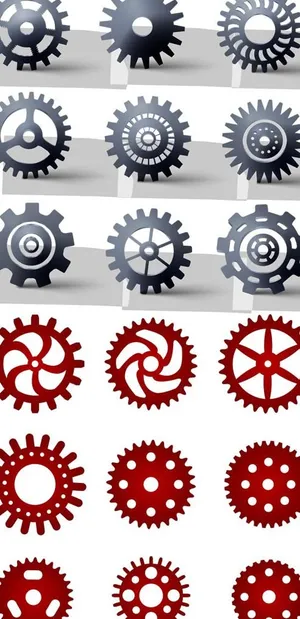 机械齿轮设计矢量图 AI