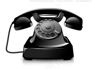 闪亮的黑色古董电话图标psd