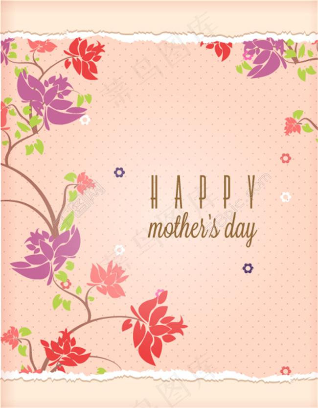 母亲节鲜花背景矢量素材