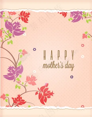 母亲节鲜花背景矢量素材
