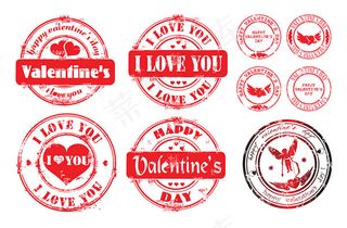 爱的印章矢量素材